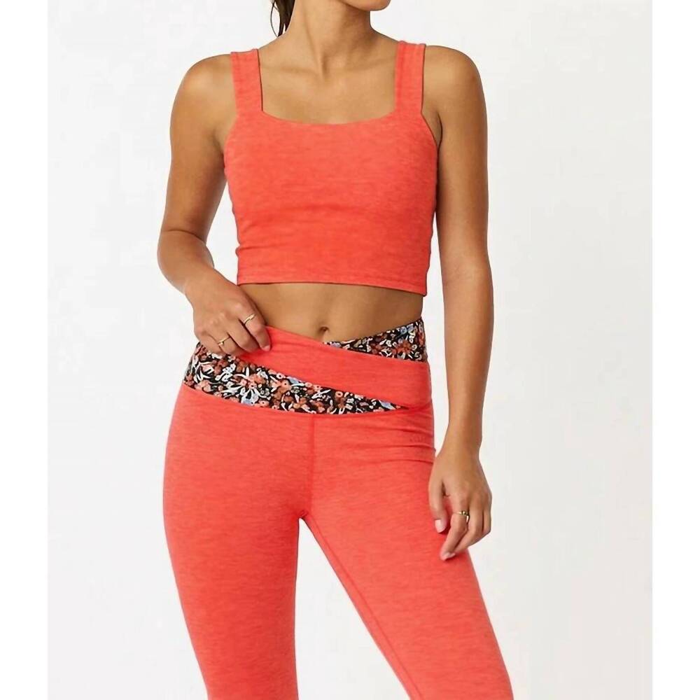 NEW CREAM YOGA lacey bra top in scarlet